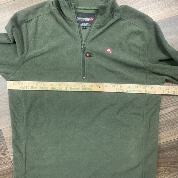 Avalanche High Neck Tight Knit 1/4 Zip Pullover Green Sweater Adult Size Small - Picture 3 of 6